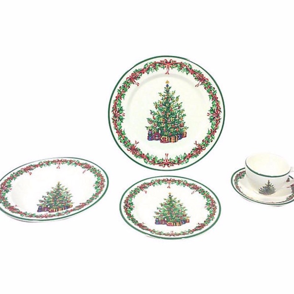 Vintage  Christmas Dishes Christopher Radko 5 Piece Setting - Picture 1 of 4